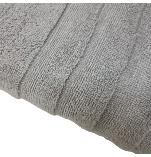 Grey Ribbed Luxury Bath Towels