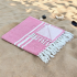 Flamingo - Cotton Hammam Beach Towel with reversible Toweling