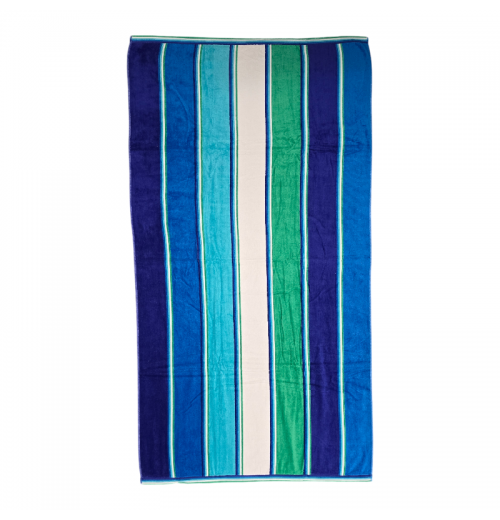 Panama Stripe Luxurious Velour Beach Towel