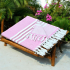 Pink - Cotton Hammam Beach Towel with reversible Toweling