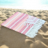 Pastel Pink Stripe - Cotton Hammam Beach Towel with reversible Toweling